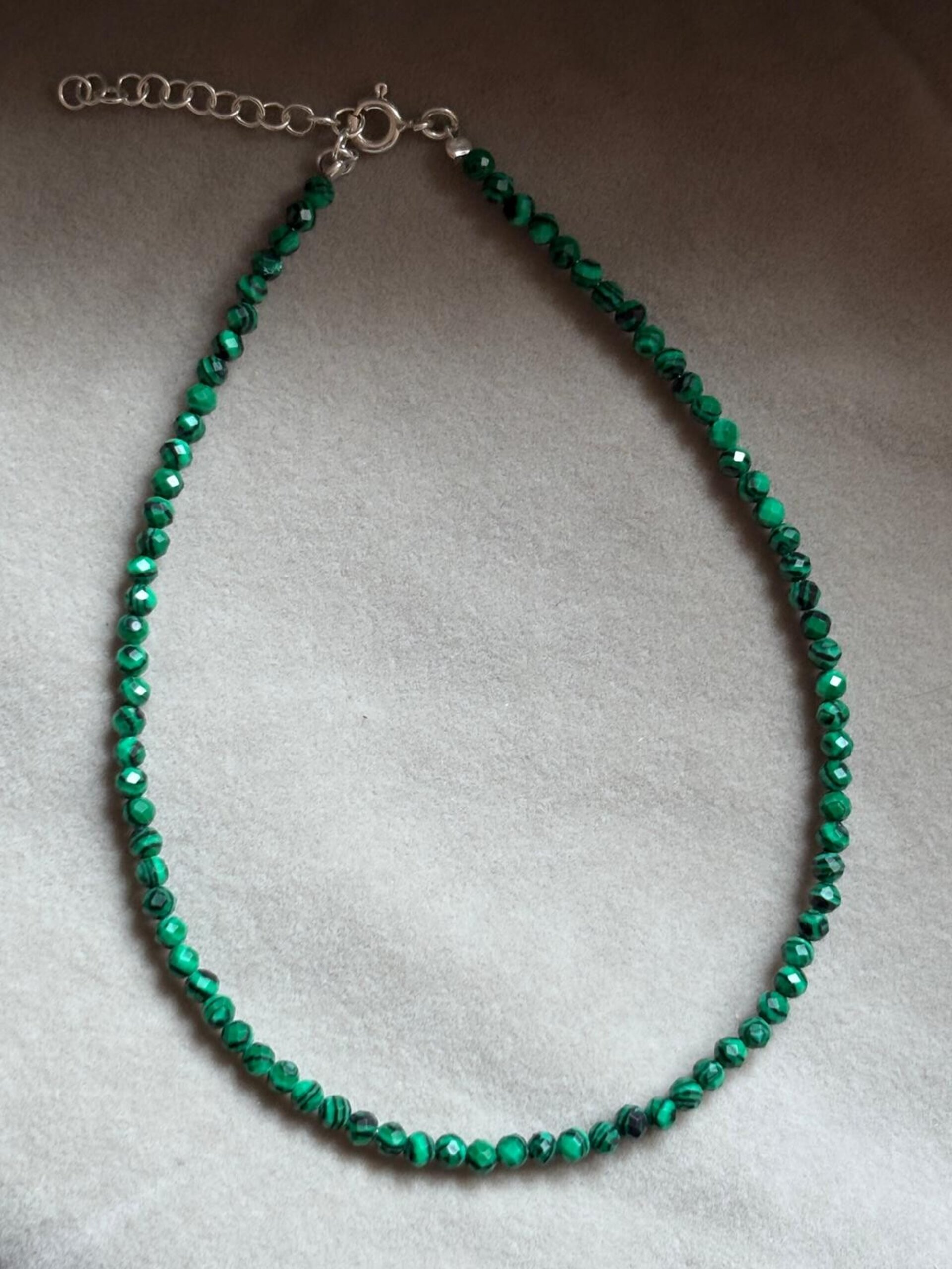 tobillera Malaquita facetada - 1