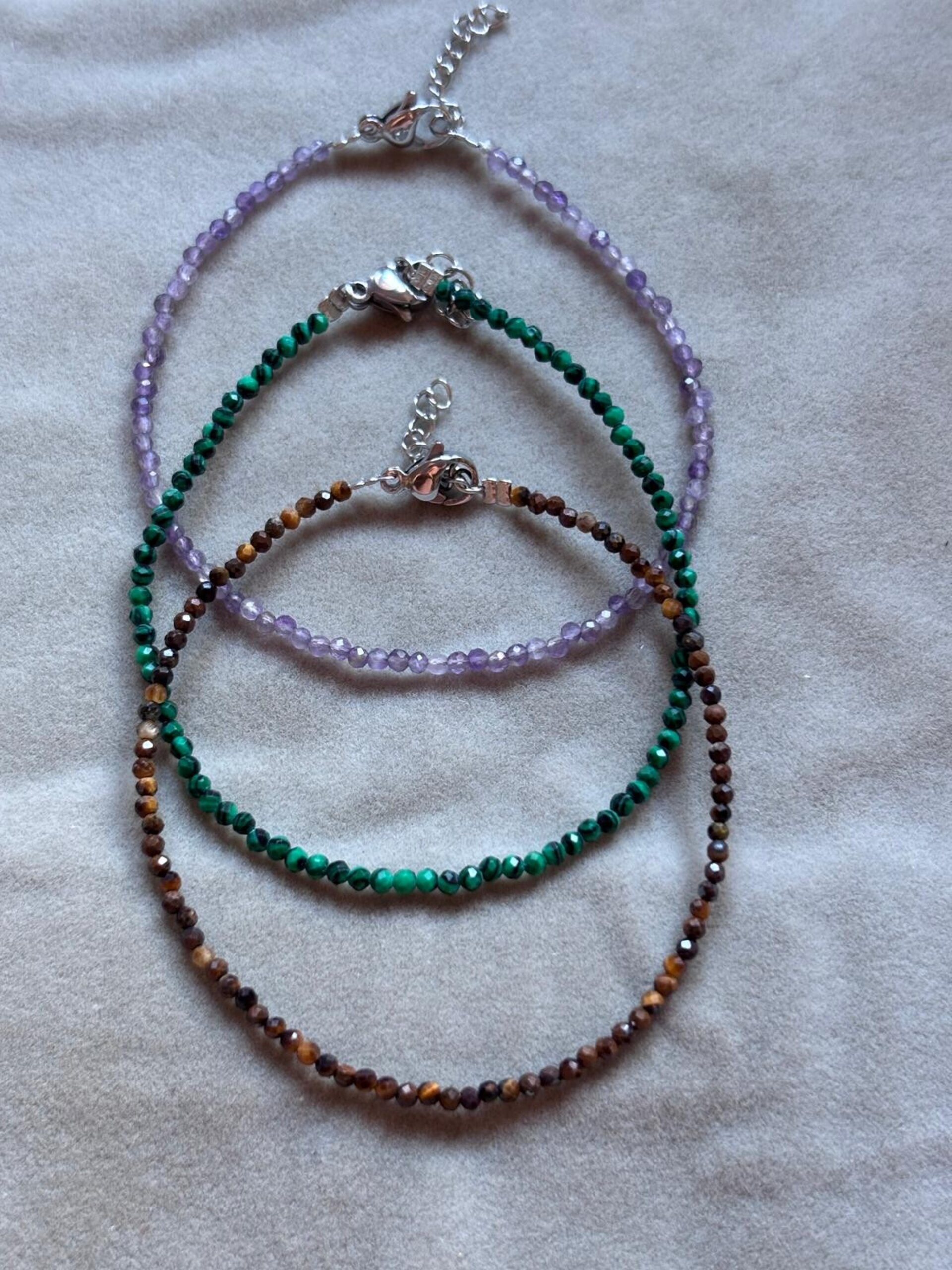 pulseras de piedras naturales ( acero inoxidable) - 1