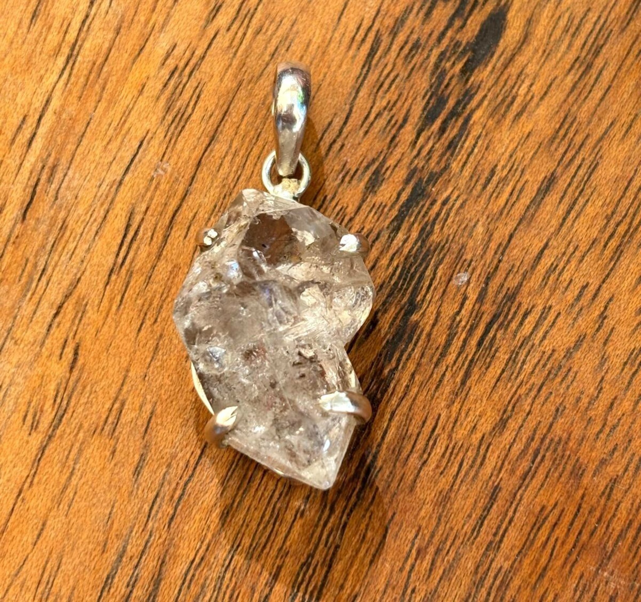 colgante piedra natural cuarzo diamante herkimer - 3
