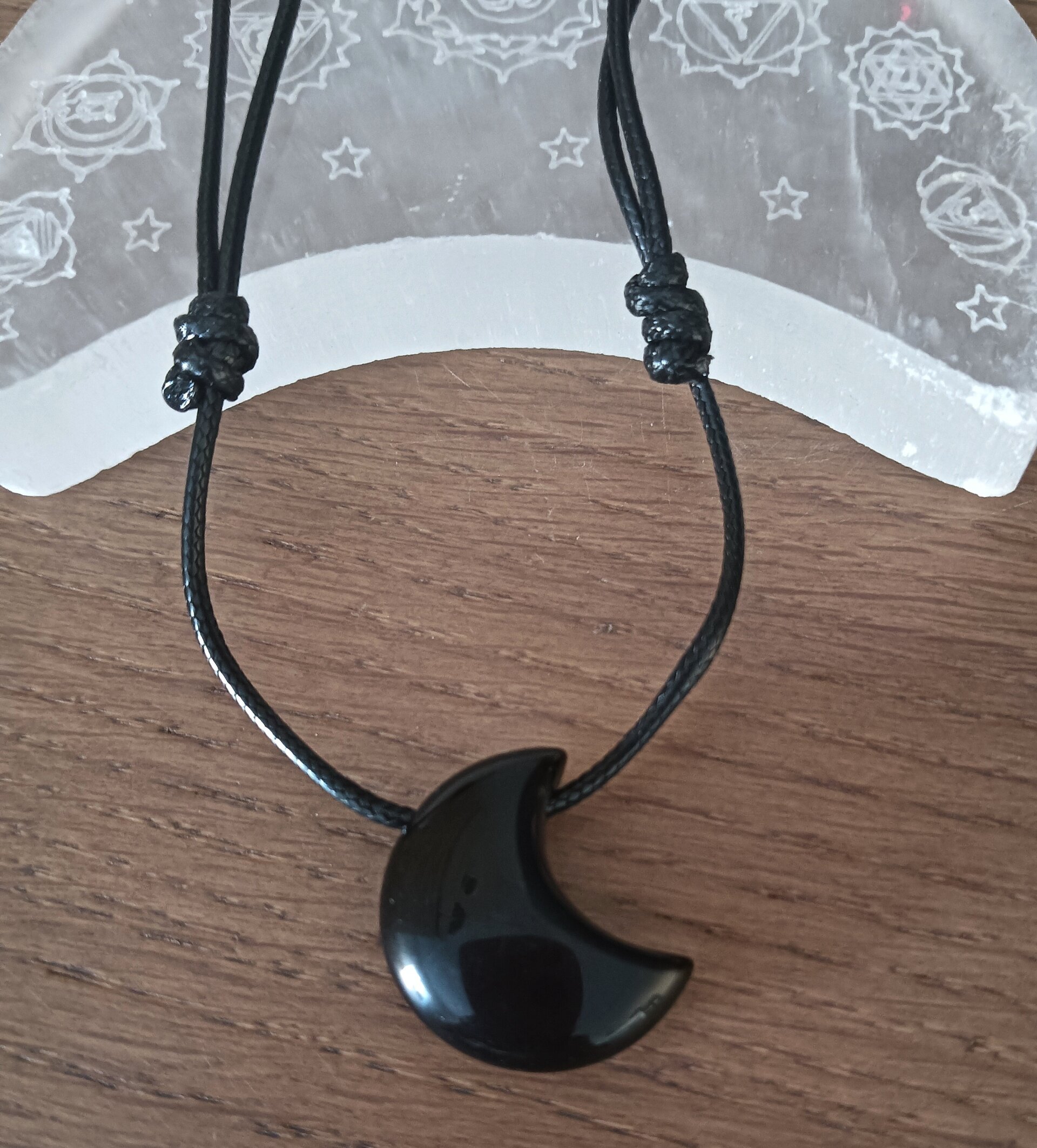 Collar ajustable piedra natural  onix - 2