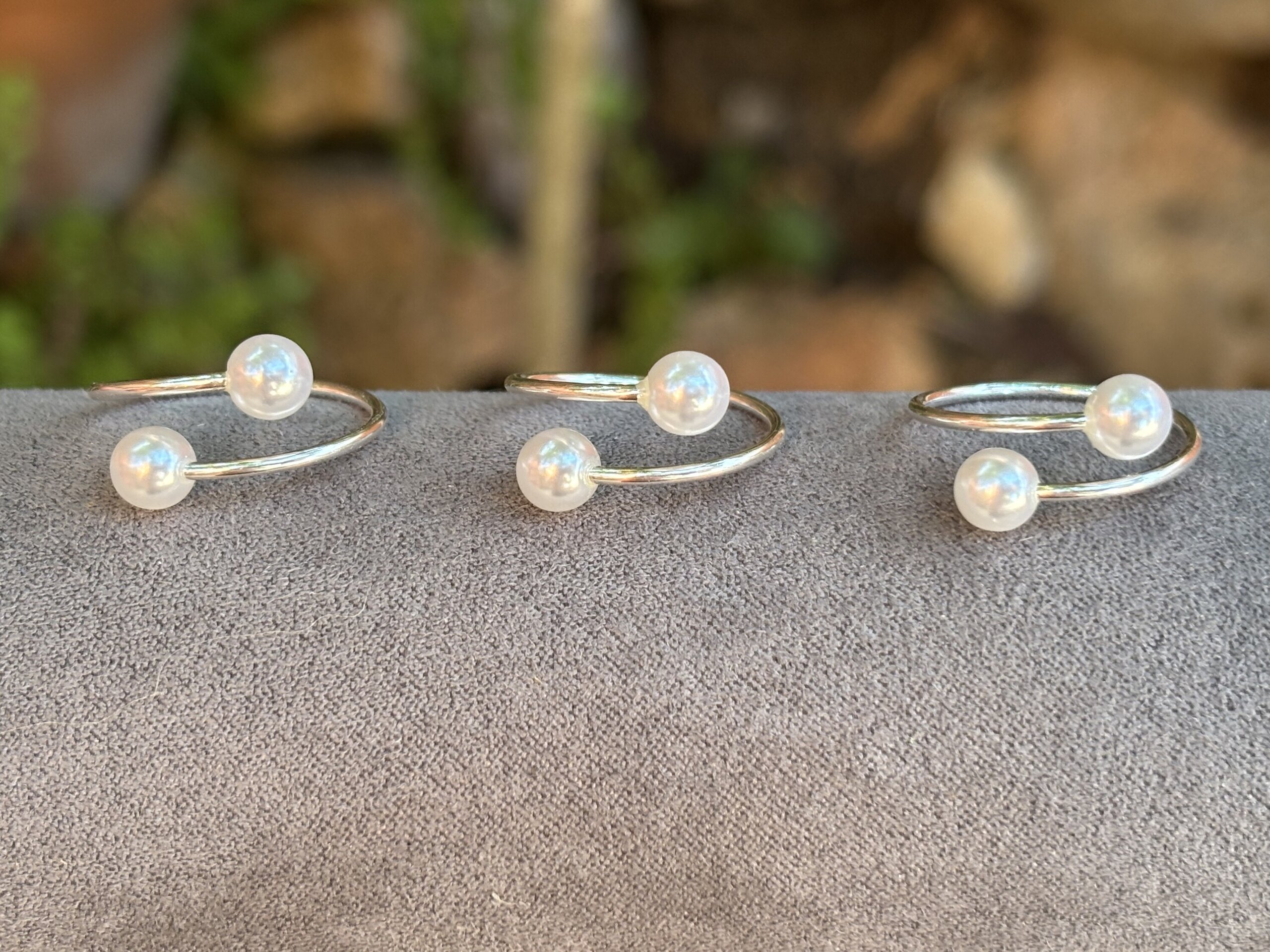 Anillo ajustable  doble perla - 5