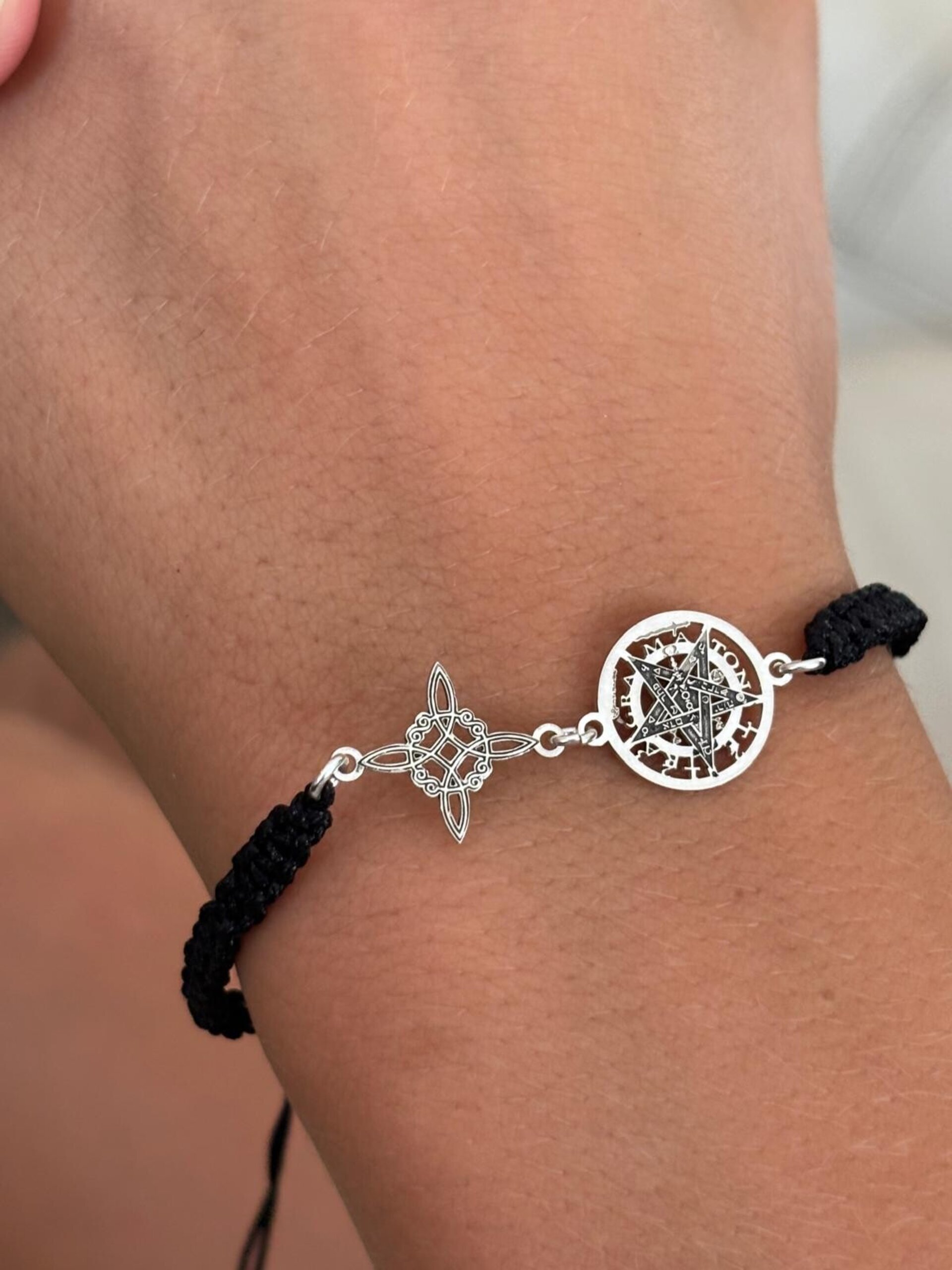 pulsera Macramé amuleto doble protección - 5