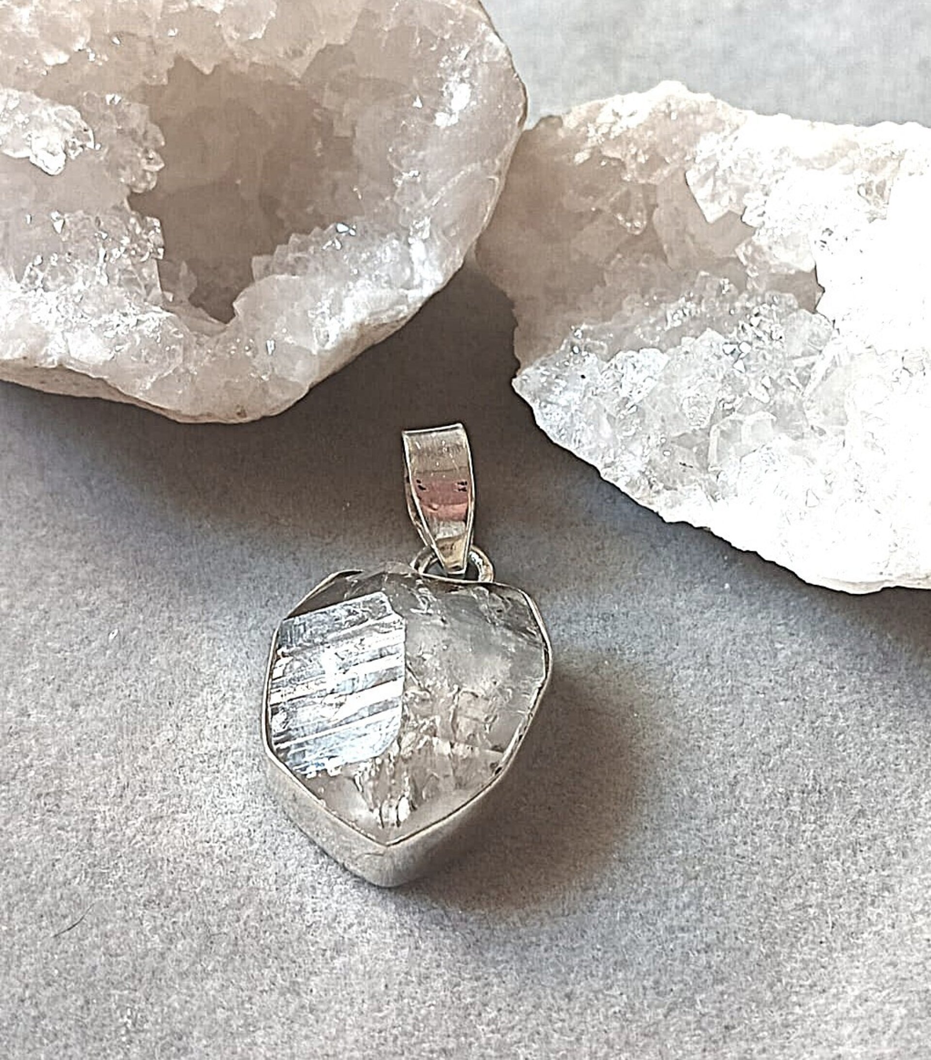 Colgante piedra natural cuarzo diamante herkimer - 4