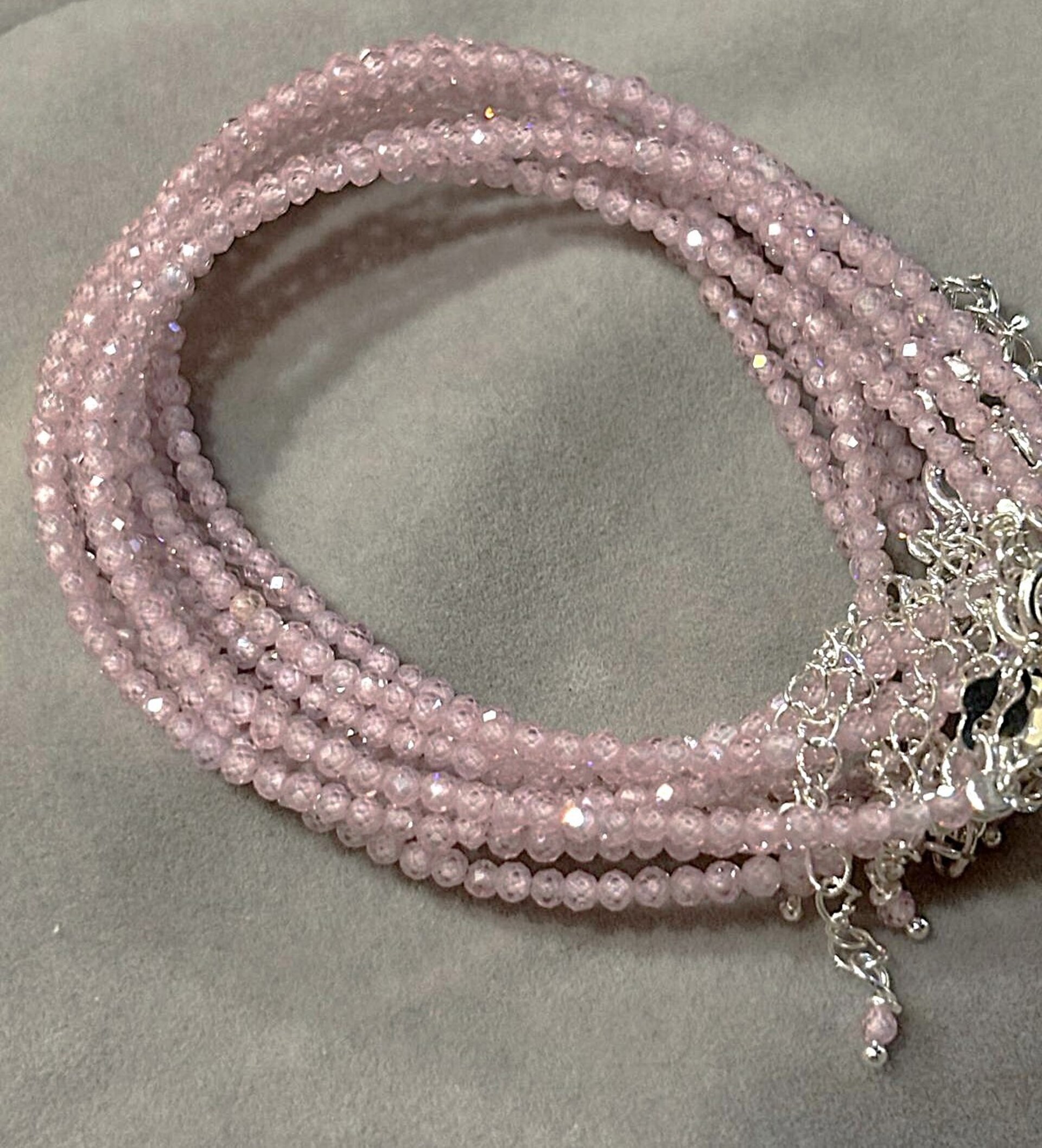 pulsera facetada cuarzo rosa - 3