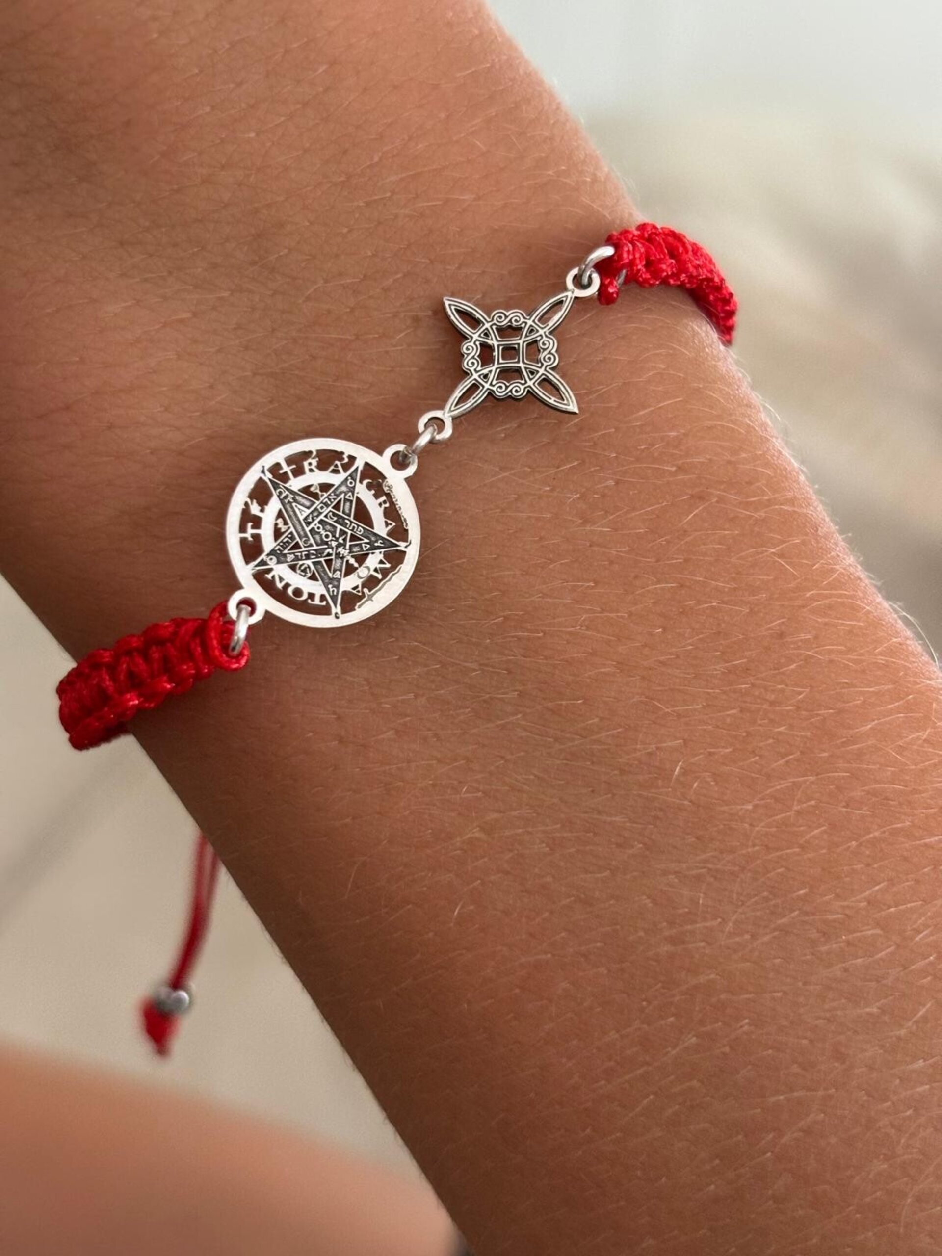 pulsera Macramé amuleto doble protección - 4