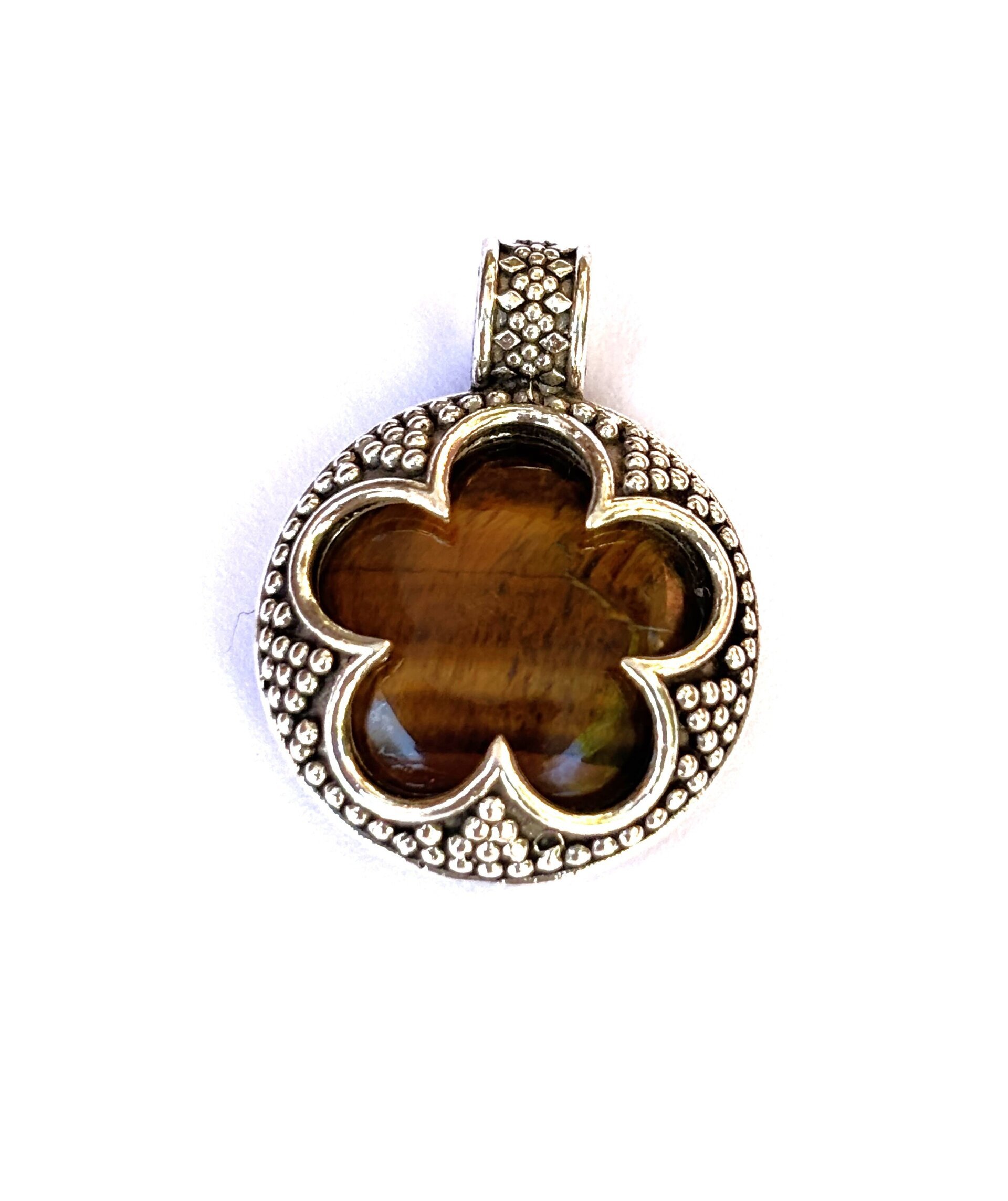 colgante amuleto gotland con piedra natural de ojo de tigre - 1