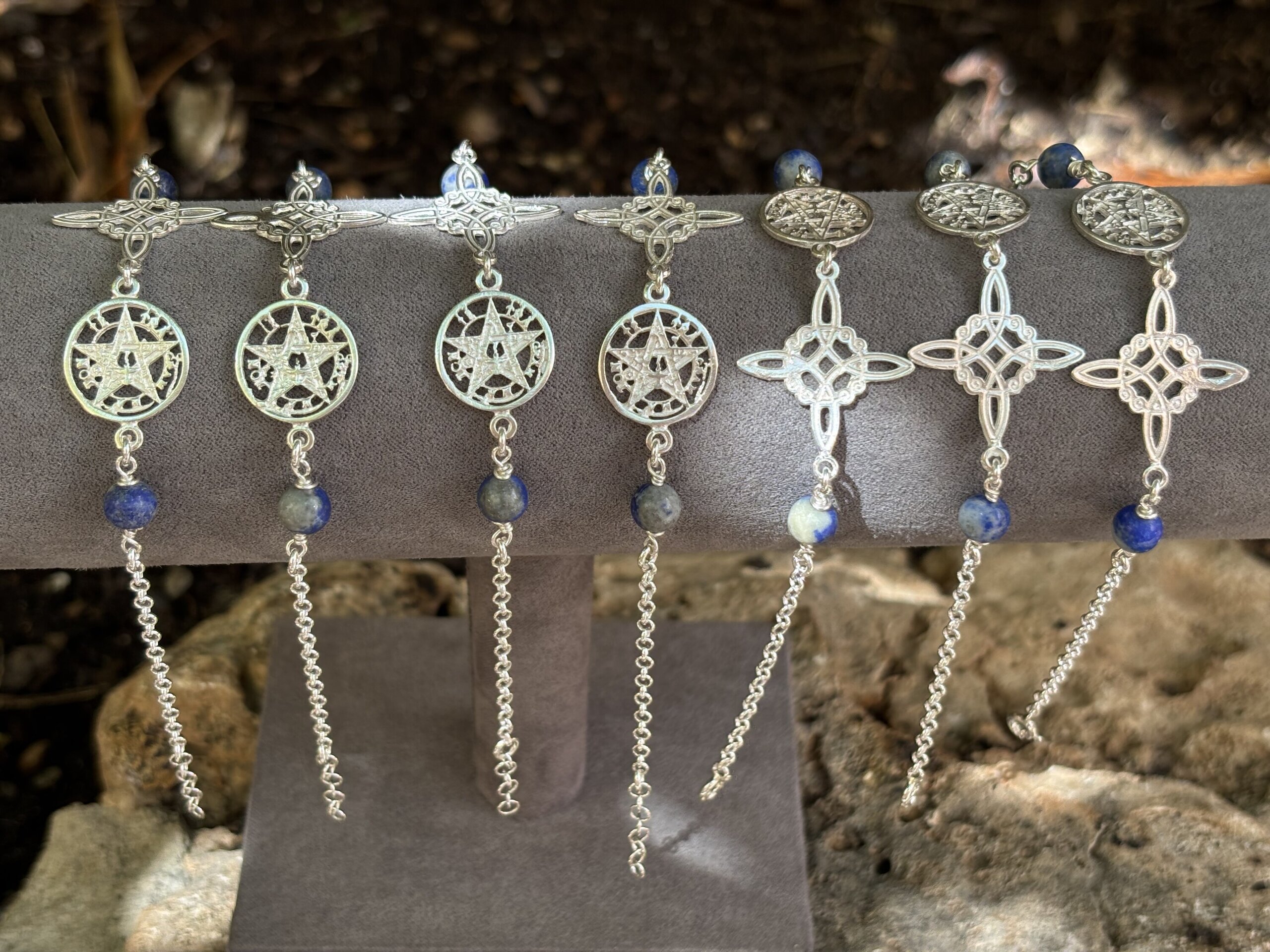 Pulsera amuleto doble protección con piedra lapizlázuli - 6
