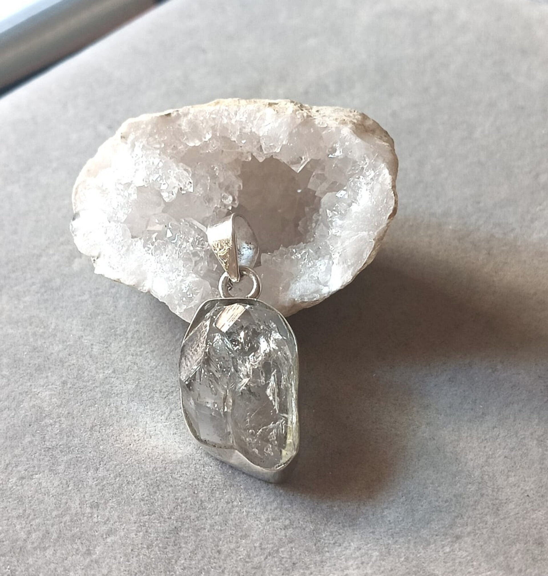 Colgante piedra natural cuarzo diamante herkimer - 4