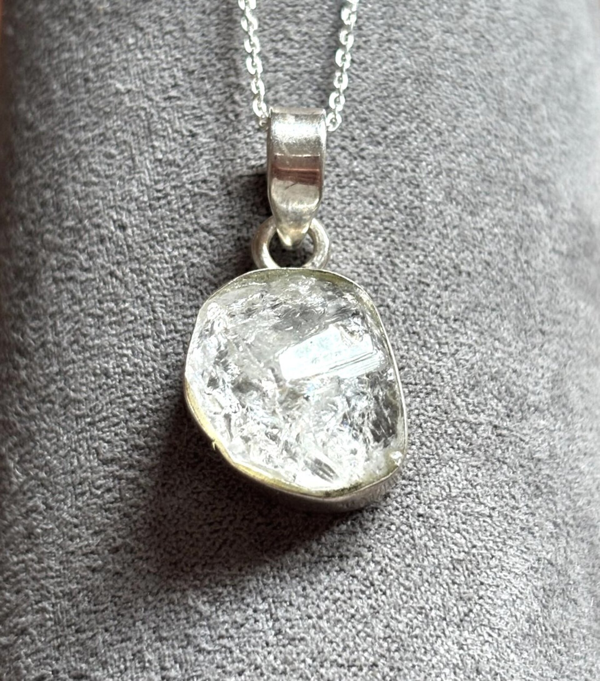 collar piedra natural cuarzo diamante herkimer - 1