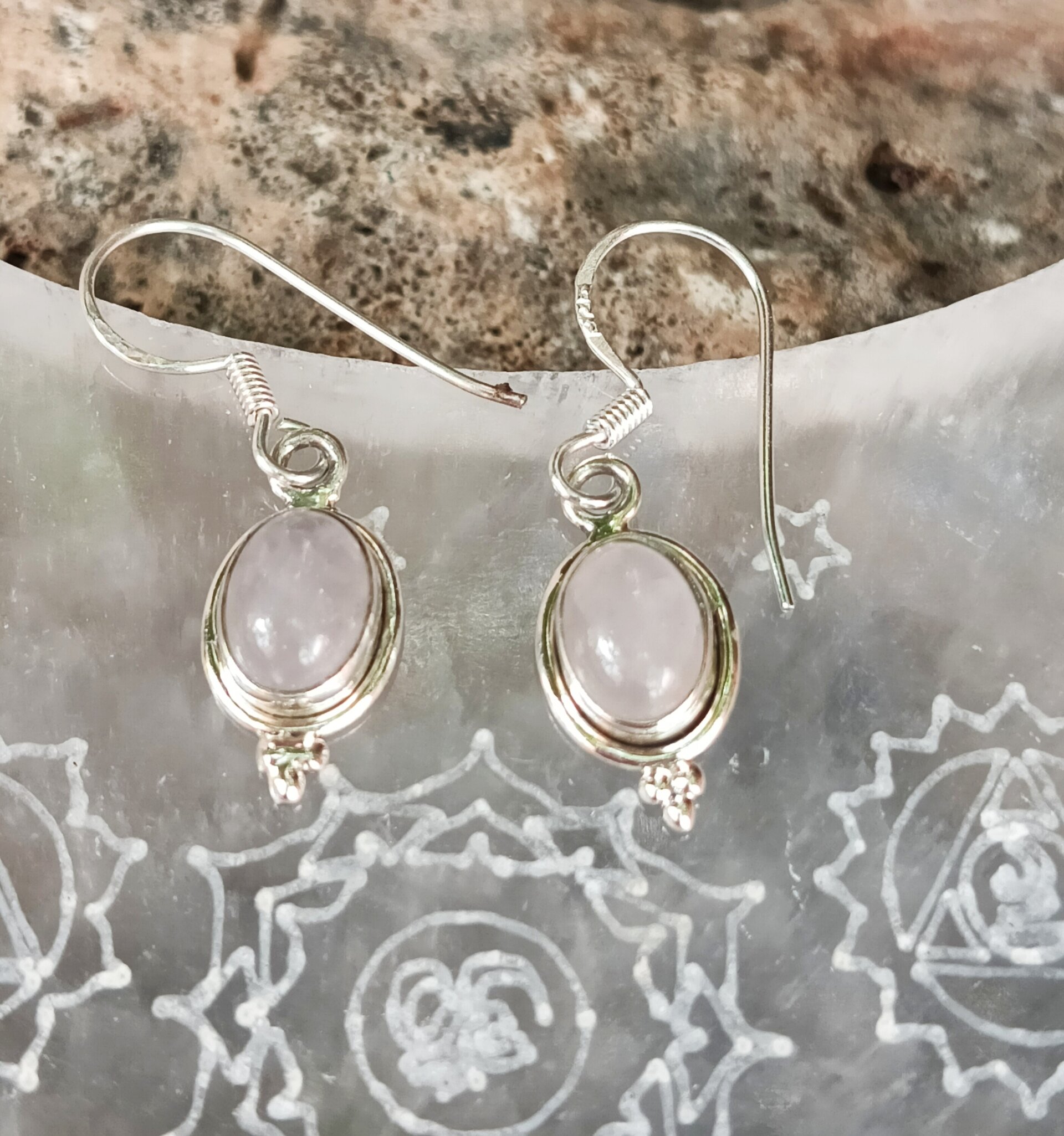 Pendientes  cuarzo rosa - 5